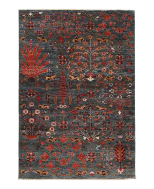 Afghan Fine Aryana Bakhtiari Teal - 4' 3'' x 6' 1''