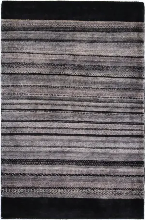 Pakistani-One of a Kind Gabbeh Black - 4' x 6' 1''