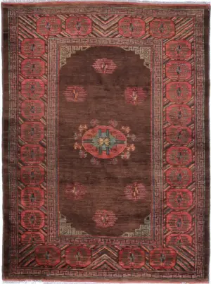 Pakistani-One of a Kind Kotan Brown - 5' 3'' x 7' 2''