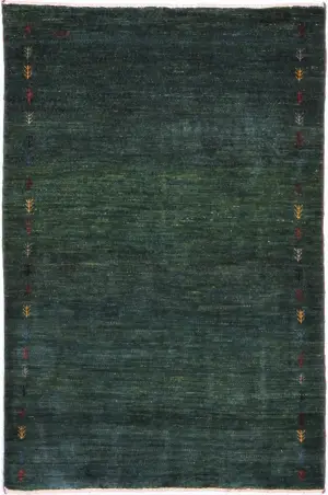 Persian-One of a Kind Gabbeh Green - 3' 9'' x 4' 9''