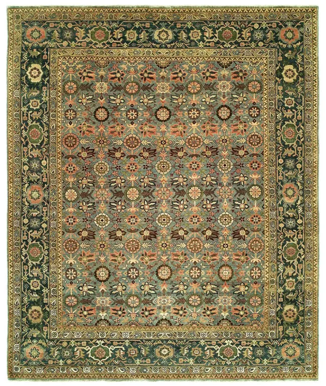 HRI Antique Heriz 122 Light Blue - Medium Blue Rugs