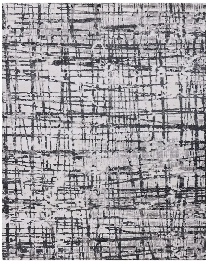 Cyrus Artisan Nexo NXO-01 Rugs-Charcoal/Off White-8 x 10