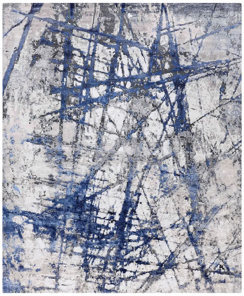 Cyrus Artisan Nexo NXO-02 Rugs-Blue/Off White-8 x 10