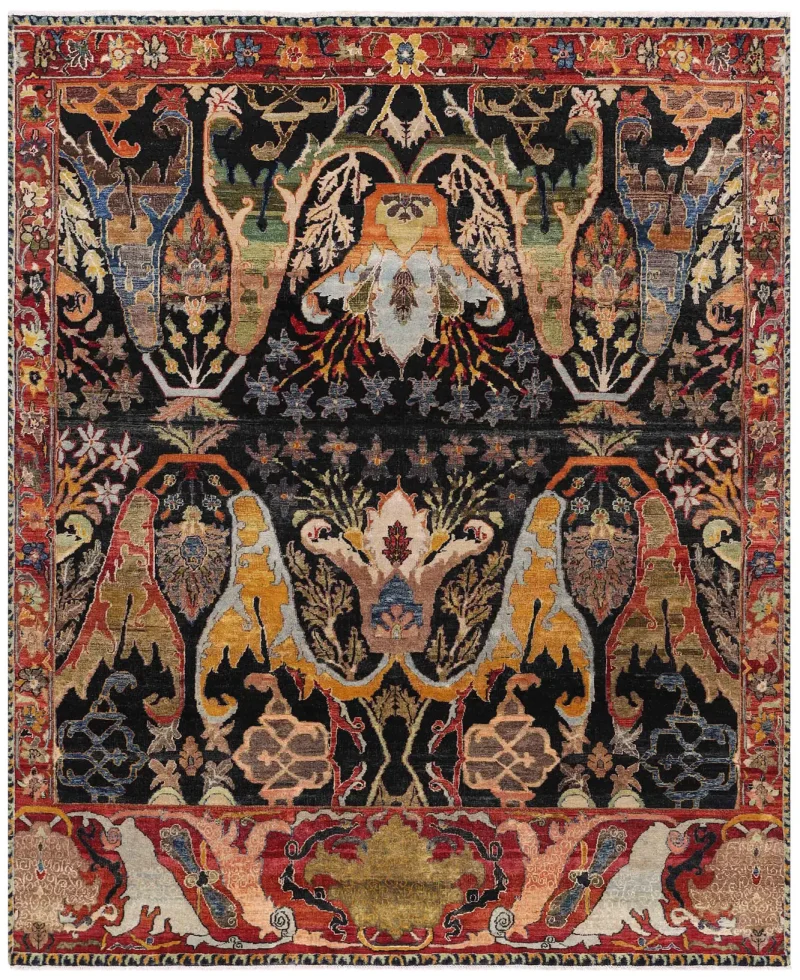 Cyrus Artisan Henkel HKL-01 Rugs-Black/Rust-8 x 10