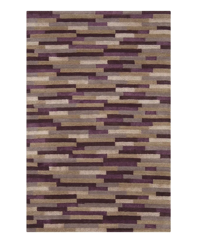Cyrus Artisan Modern Brick Pattern Purple Rug