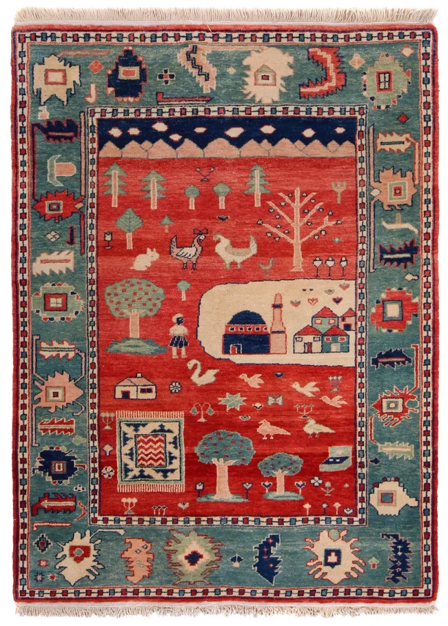 Cyrus Artisan Turkish Azeri Folk Art Rug