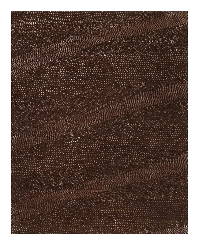 Lapchi Nepali Wool and Silk Chevron Mushroom Rug