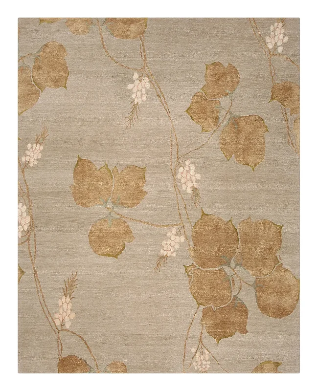 Lapchi Nepali Wool and Silk Arrowroot Stone Rug