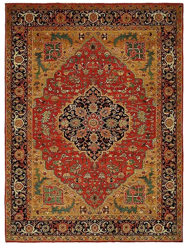 HRI Antique Heriz 100-A Red - Blue Rugs