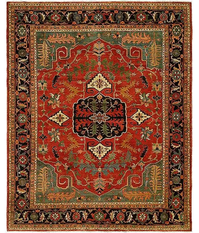 HRI Antique Heriz 102 Red - Blue Rugs