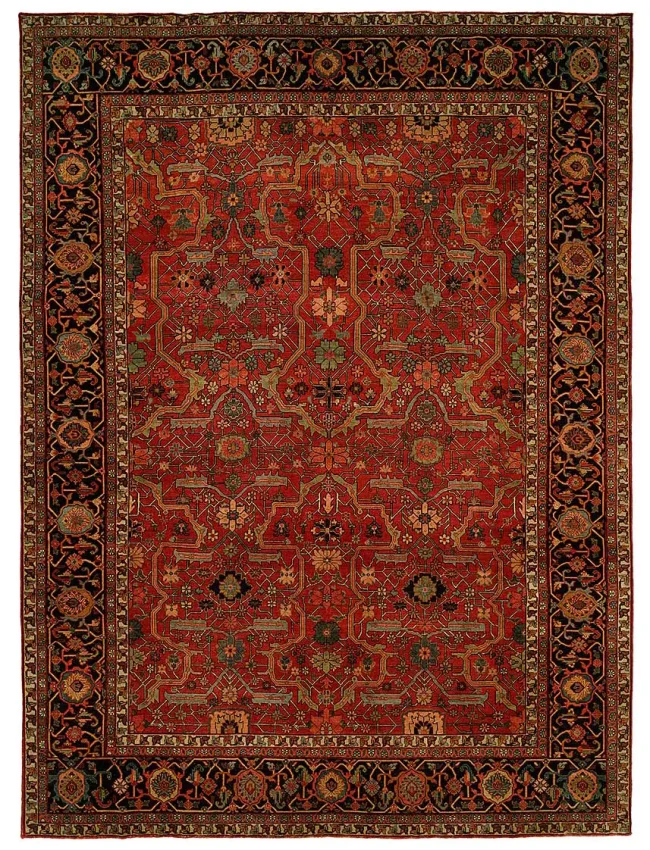 HRI Antique Heriz 104 Red - Blue Rugs