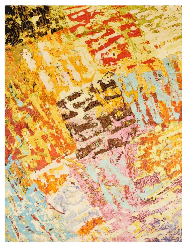 Wool & Silk Contemporary Block Party Rugs