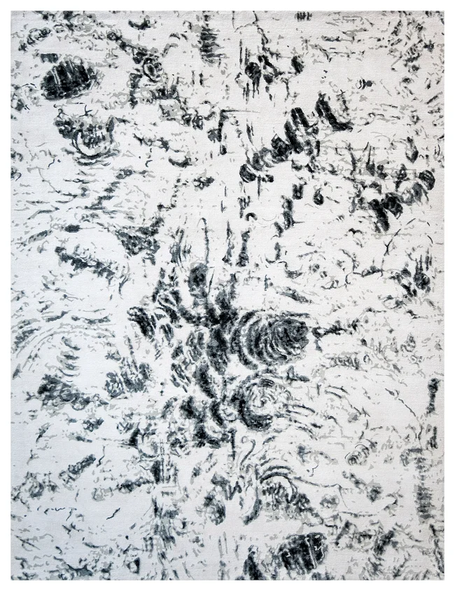 Wool & Silk Contemporary Charcoal Rugs
