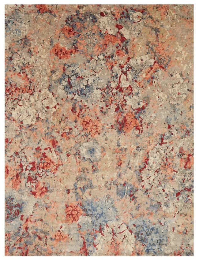 Wool & Silk Contemporary Coral Rugs
