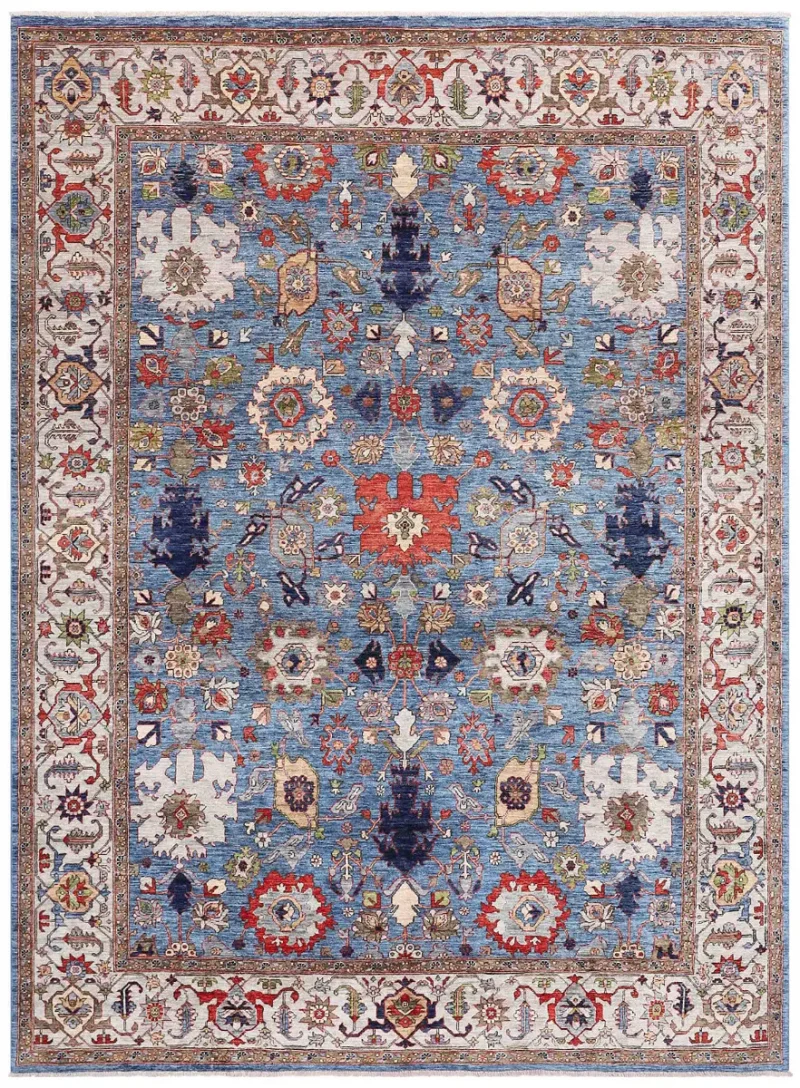 Afghan Aryana Caucasian Blue/Tan  -  8' 8'' x  11' 7''