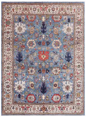 Afghan Aryana Caucasian Blue/Tan - 8' 8'' x 11' 7''
