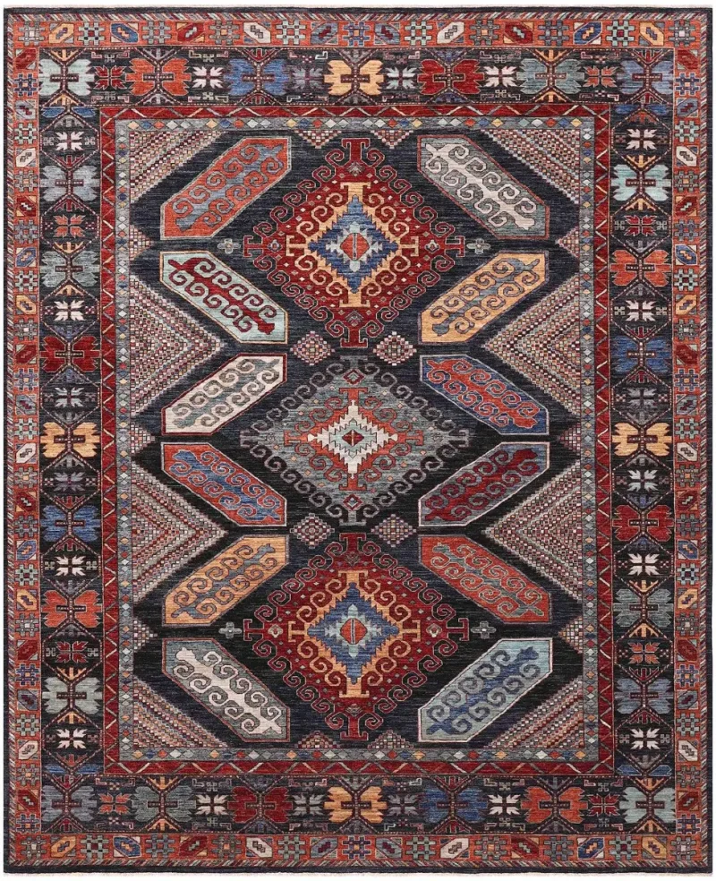 Afghan Aryana Kazak Navy  -  9' 1'' x  12' 