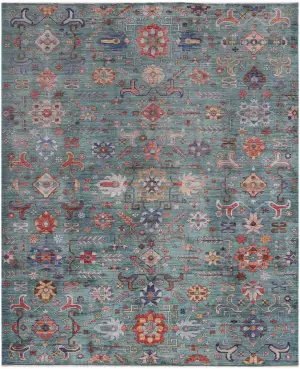 Afghan Aryana Mahal Teal - 9' x 11' 11''