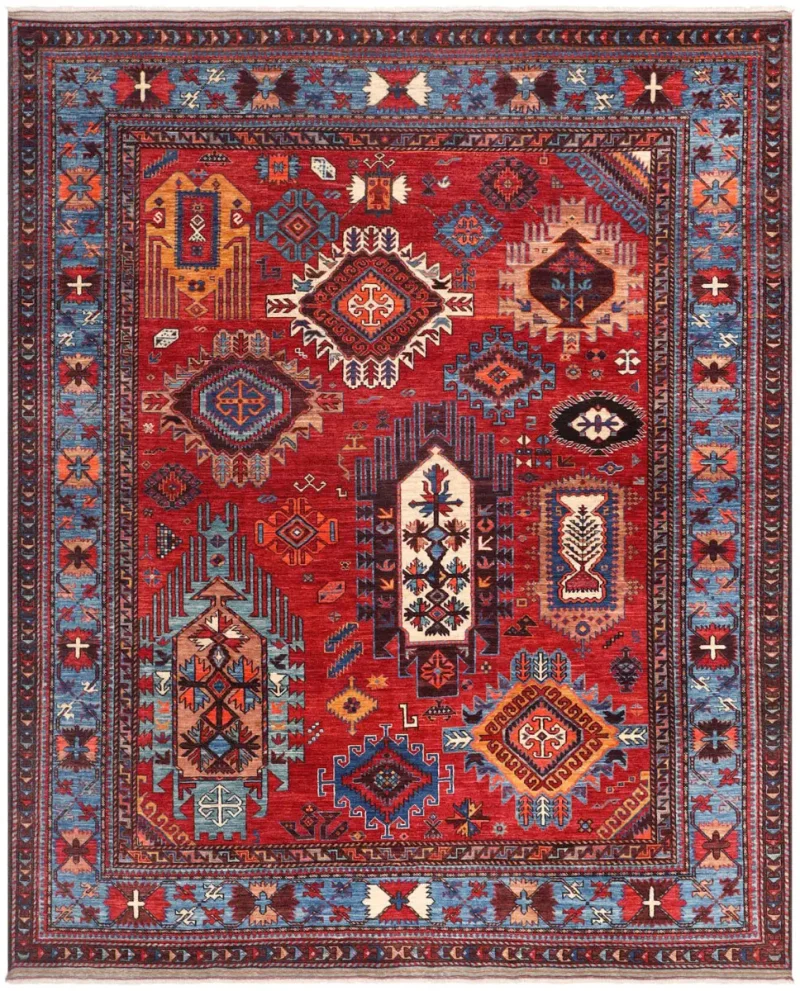 Afghan Baluchi Tribal Red/Blue  -  8' 3'' x  9' 8''