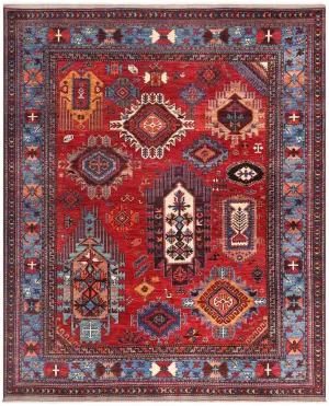 Afghan Baluchi Tribal Red/Blue - 8' 3'' x 9' 8''