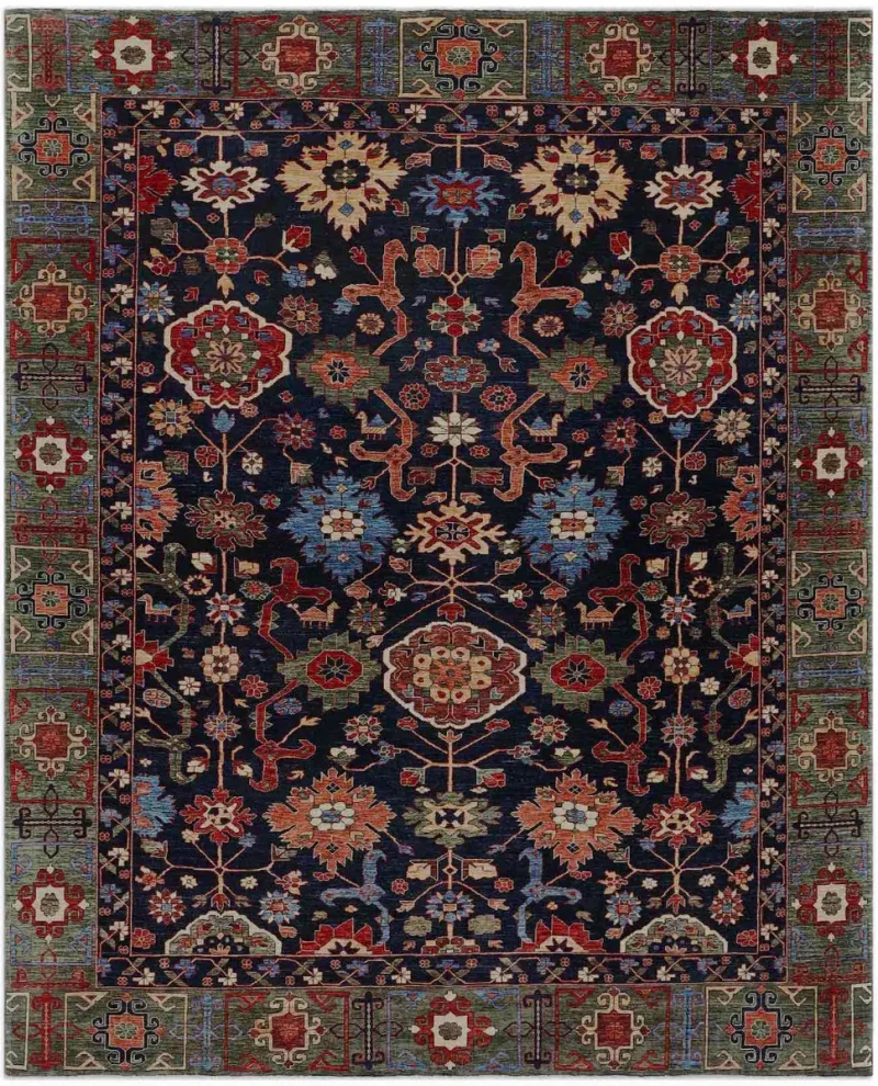 Afghan Faryab Heriz Green  -  8' 1'' x  9' 6''