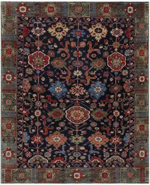 Afghan Faryab Heriz Green - 8' 1'' x 9' 6''