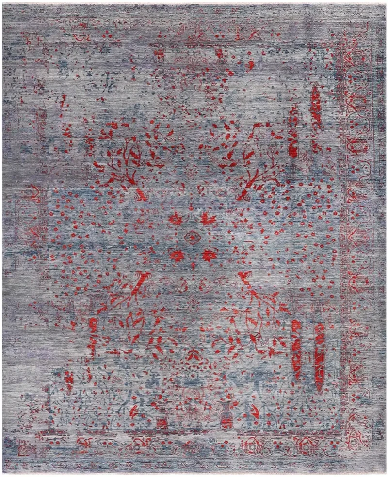 Afghan Faryab Modern Luri Grey  -  8' 7'' x  11' 8''