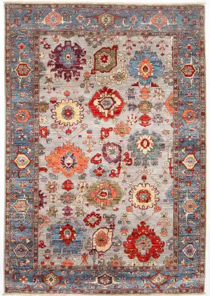 Afghan Faryab Sultanabad Blue Tones - 5' 10'' x 8' 10''
