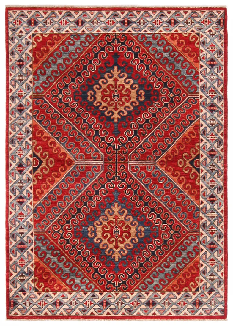 Afghan Fine Aryana Caucasian Red  -  3' 3'' x  4' 11''