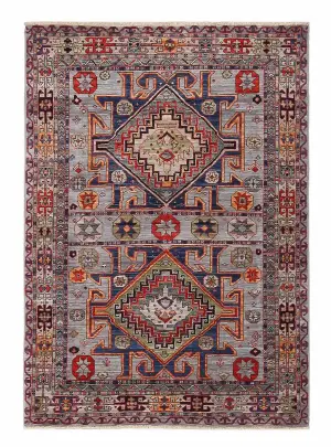 Afghan Fine Aryana Caucasian Grey/Multi - 4' 2'' x 5' 10''