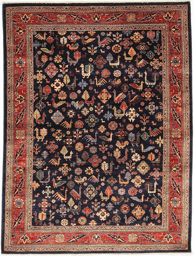 Afghan Fine Aryana Ghashghai Navy  -  5' 2'' x  6' 11''