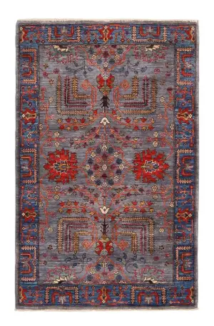 Afghan Fine Aryana Heriz Blue - 3' 3'' x 5' 1''