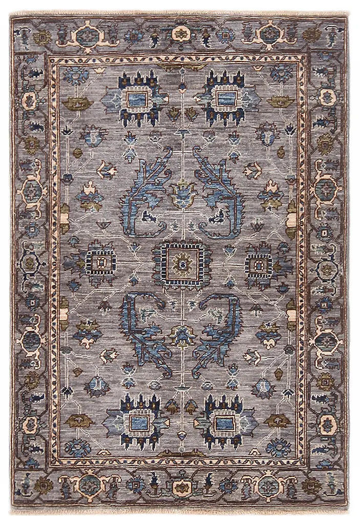 Afghan Fine Aryana Heriz Grey  -  3' 4'' x  4' 11''