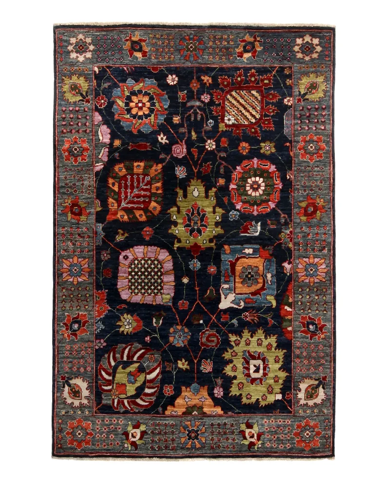 Afghan Fine Aryana Heriz Blue  -  4' 4'' x  6' 1''