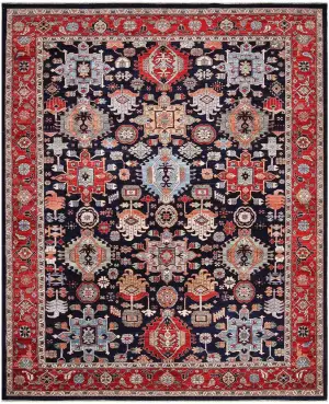 Afghan Fine Aryana Karajeh Navy - 9' 2'' x 11' 1''