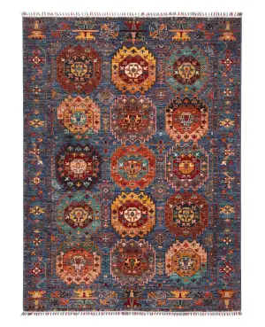 Afghan Khorjin Caucasian Blue - 4' 11'' x 6' 7''