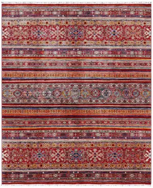 Afghan Khorjin Samarkand Red/Multi - 8' 2'' x 9' 7''