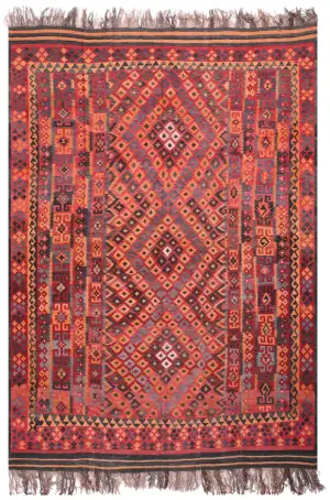 Afghan Kilim Kilim Red - 10' 6'' x 14' 11''