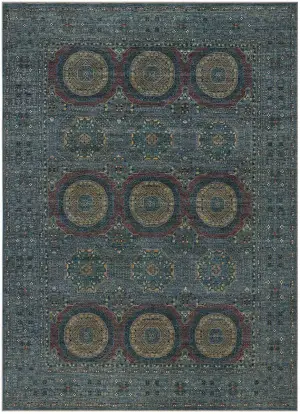 Afghan Mamluk Mamluk Blue/Multi - 9' 10'' x 13' 9''