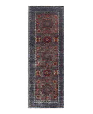 Afghan Mamluk Mamluk Blue/Multi - 2' 9'' x 7' 10''