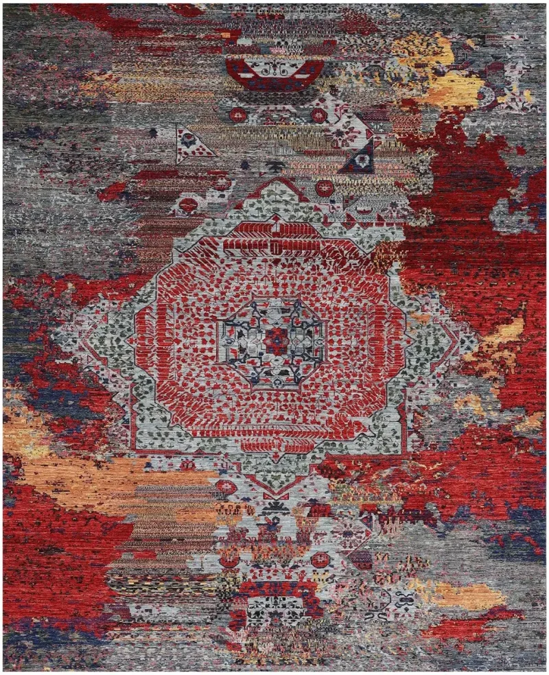 Afghan Mamluk Mamluk Grey/Multi  -  9' 2'' x  11' 7''