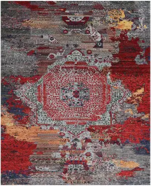 Afghan Mamluk Mamluk Grey/Multi - 9' 2'' x 11' 7''