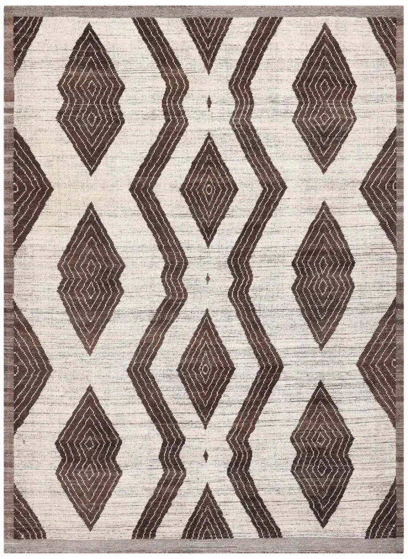 Afghan Maroc Tribal Beige/Brown  -  9' 2'' x  12' 6''