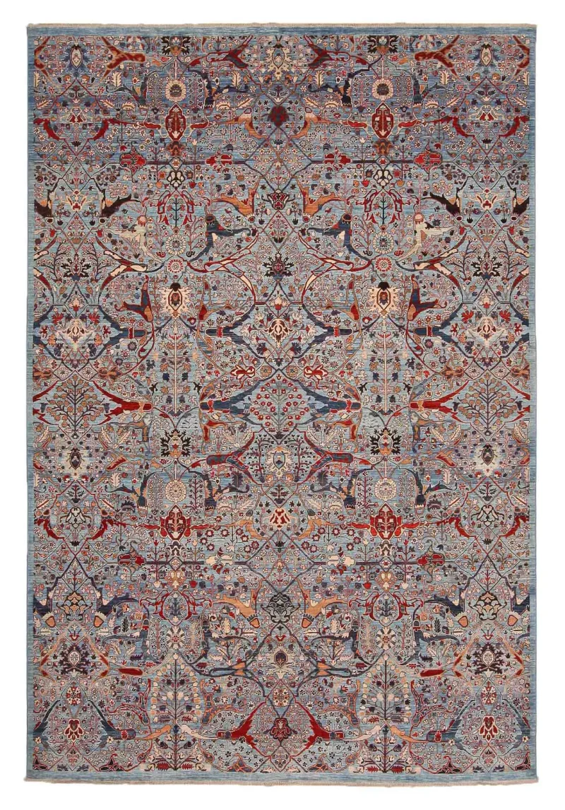 Pakistani-One of a Kind Bijar Blue  -  8' 1'' x  11' 