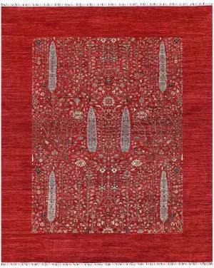 Afghan Nooristan Gabbeh Red - 8' 1'' x 9' 10''