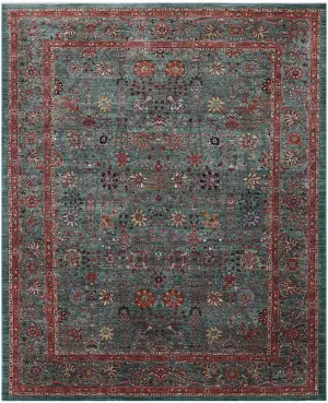 Afghan Nooristan Tabriz Teal - 9' x 11' 9''