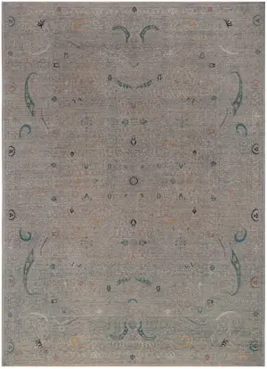Afghan Nooristan Transitional Greige/Teal - 10' x 13' 10''