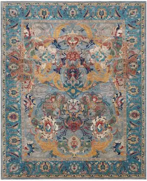 Afghan Nooristan Transitional Turquoise/Multi - 9' x 11' 11''