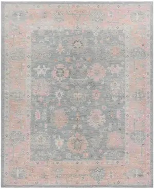 Afghan Oushak Oushak Light Blue/Beige - 7' 11'' x 9' 11''