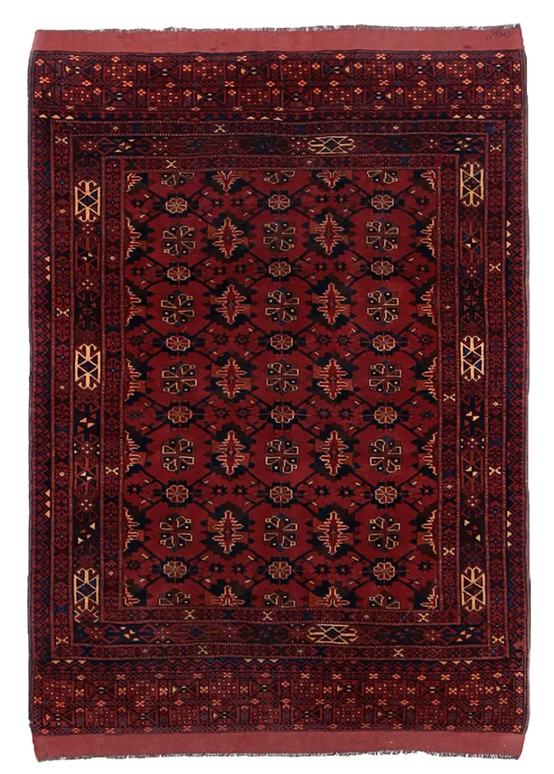 Afghan Wool Afghan Black  -  4' 1'' x  5' 8''